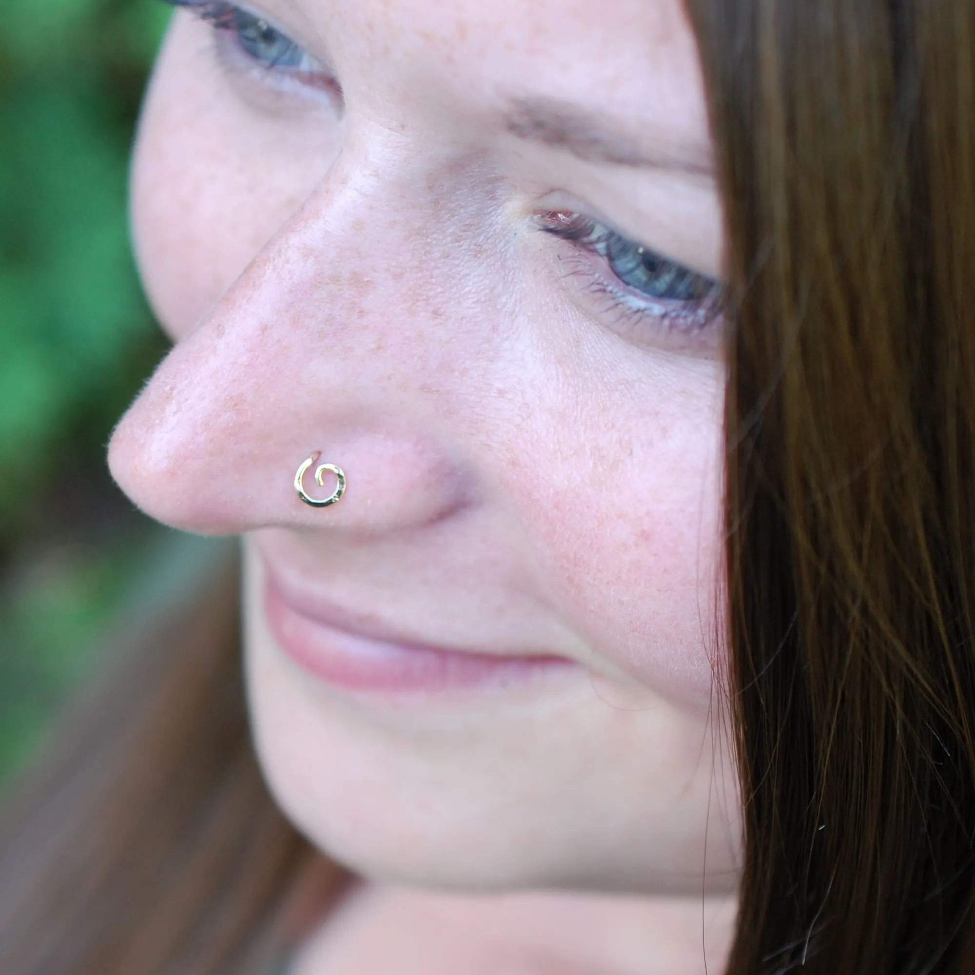 Gold Spiral Nose Stud