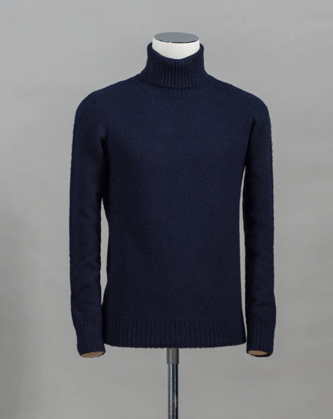 Gran Sasso Brushed Wool Roll Neck / Navy