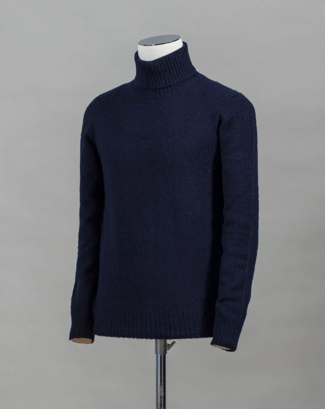 Gran Sasso Brushed Wool Roll Neck / Navy