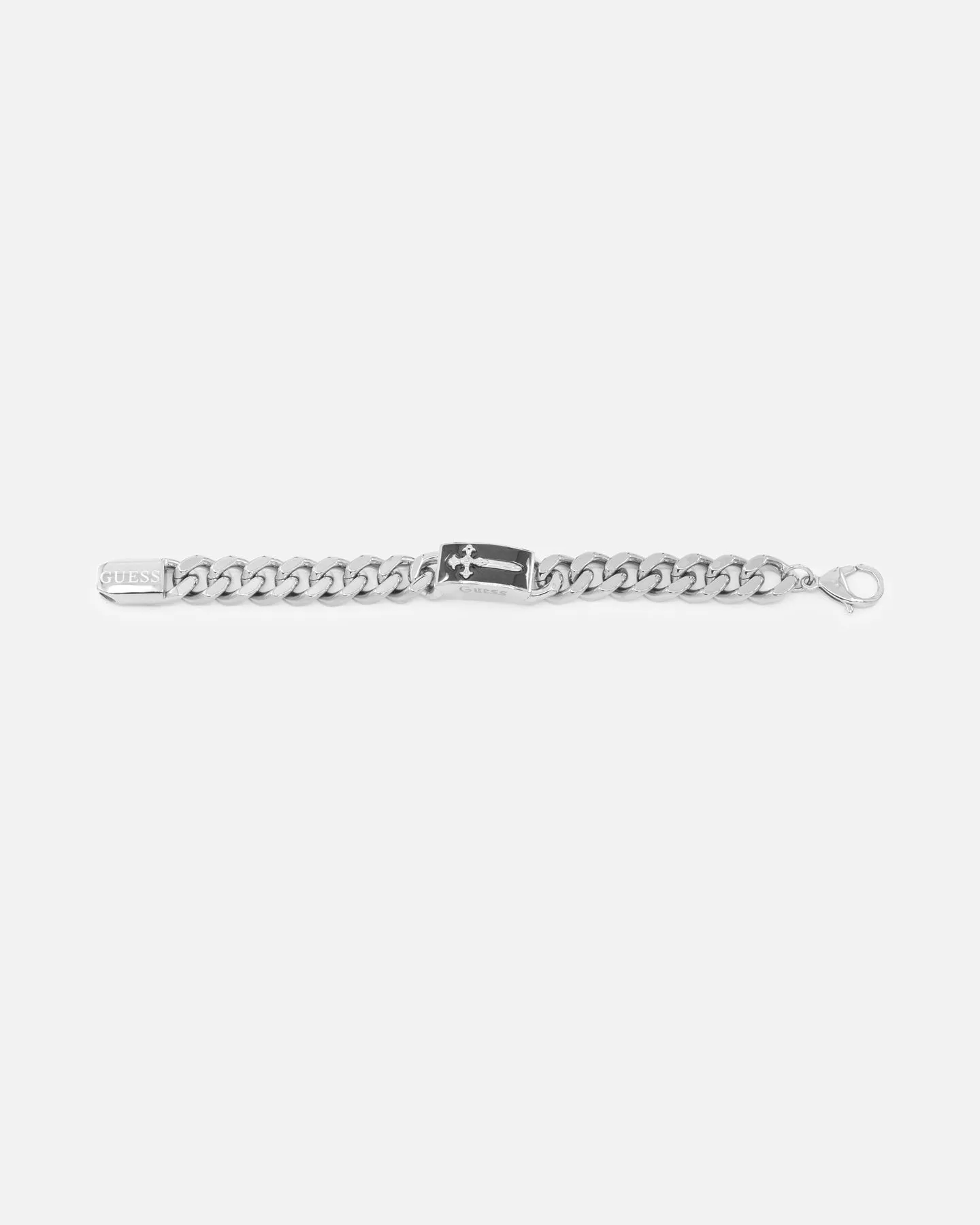 Guess Mainline South Alameda Shield Tag Bracelet Silver