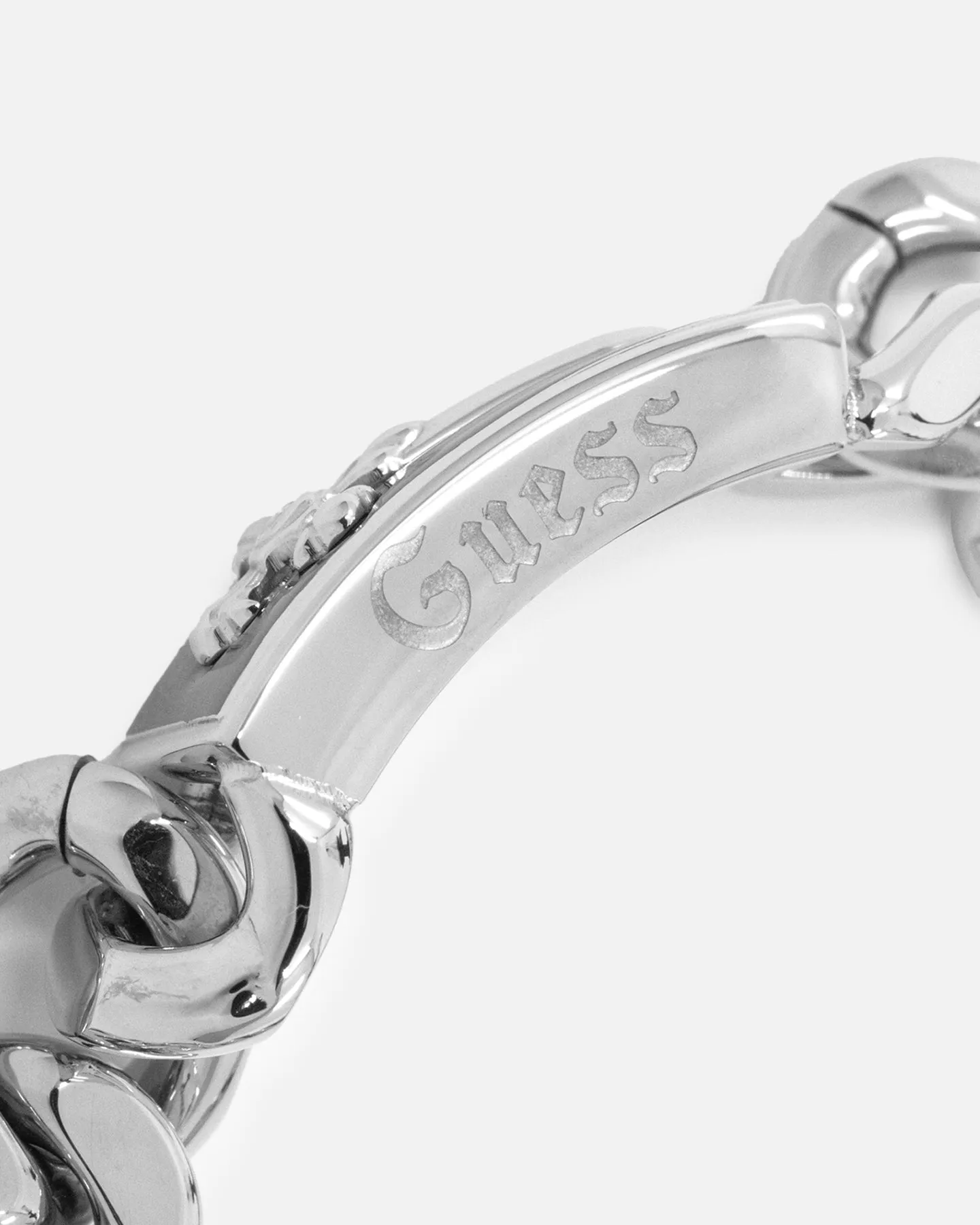 Guess Mainline South Alameda Shield Tag Bracelet Silver