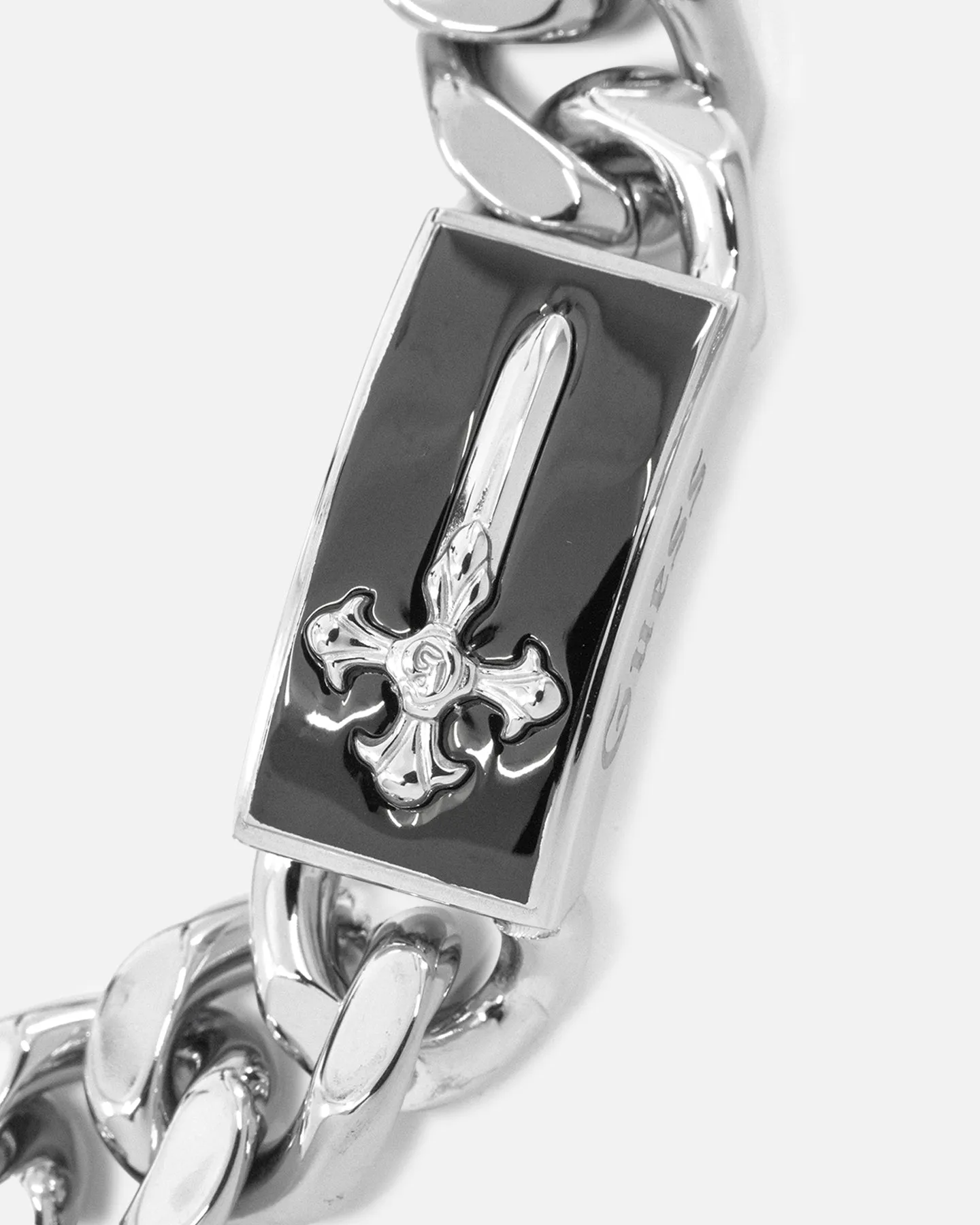 Guess Mainline South Alameda Shield Tag Bracelet Silver