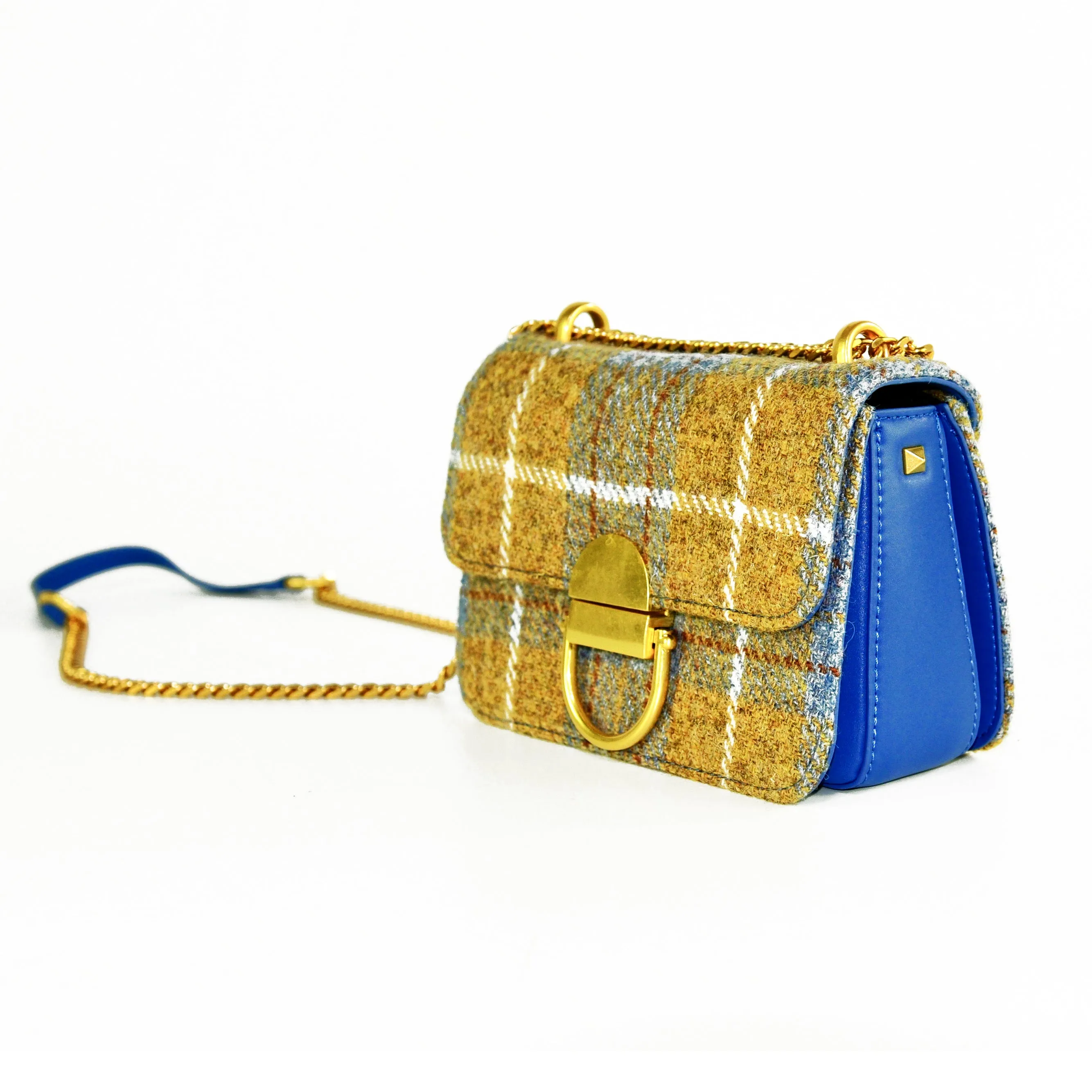 Harris Tweed Wool Plaid Handcrafted Bag,Scottish Style Bag-i7bags