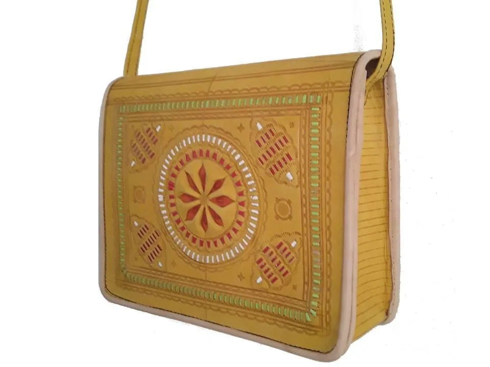 Jeblia Box - Yellow Leather Bag - Sun