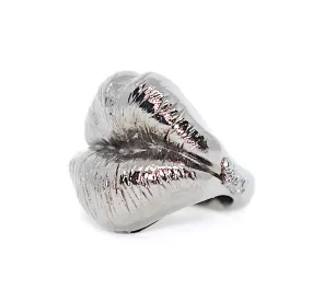 KISS RING BLACK SILVER PLATED