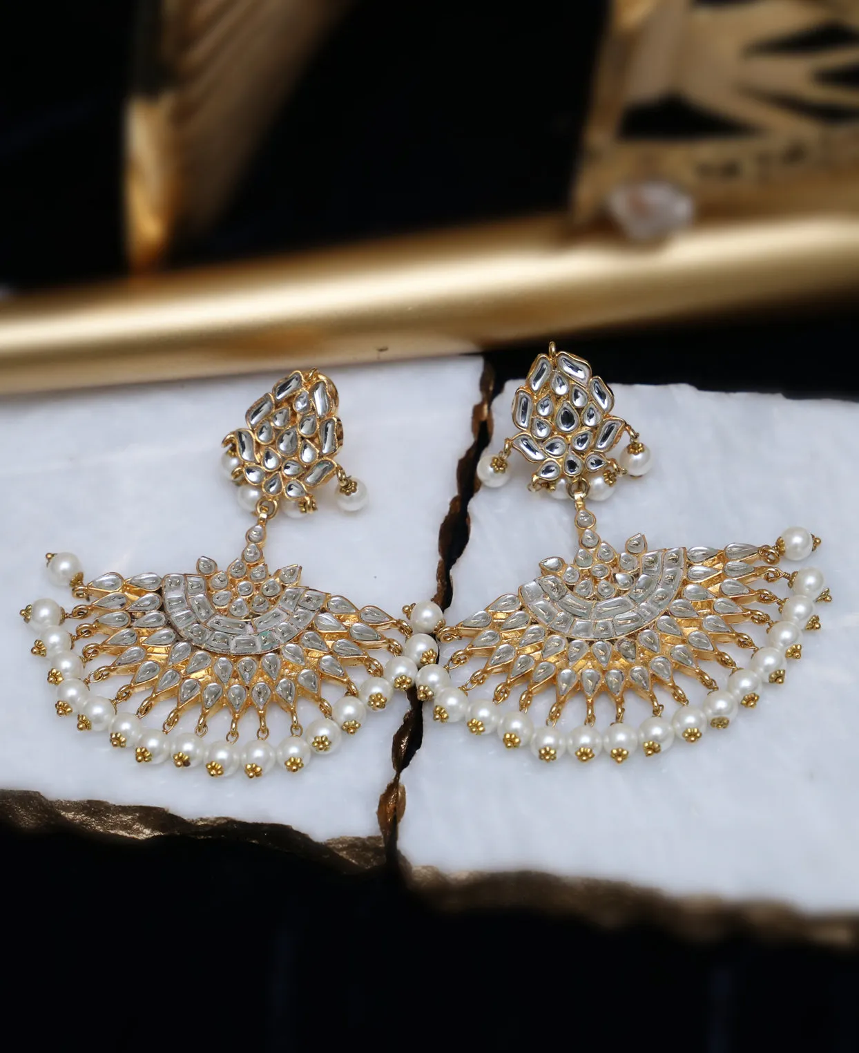 Kundan Pankha Earrings