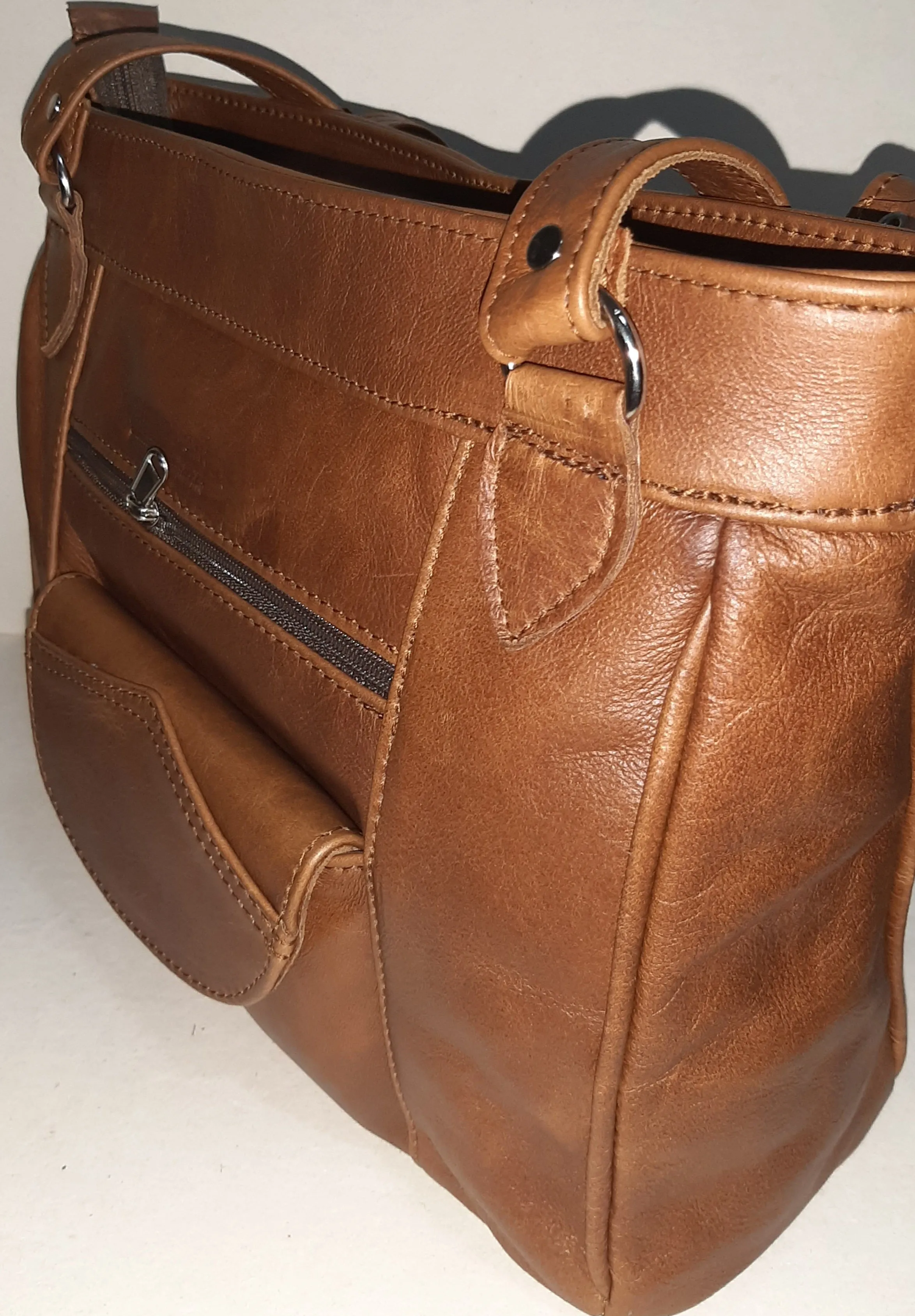 Leather tote organizer