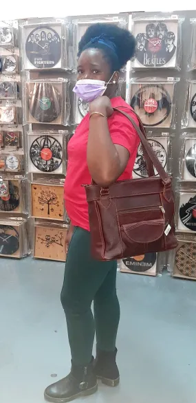 Leather tote organizer