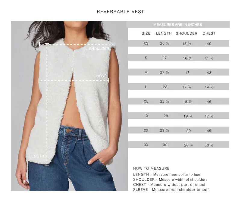 Lola Jeans - Ava Reversible Teddy Vest | Ivory