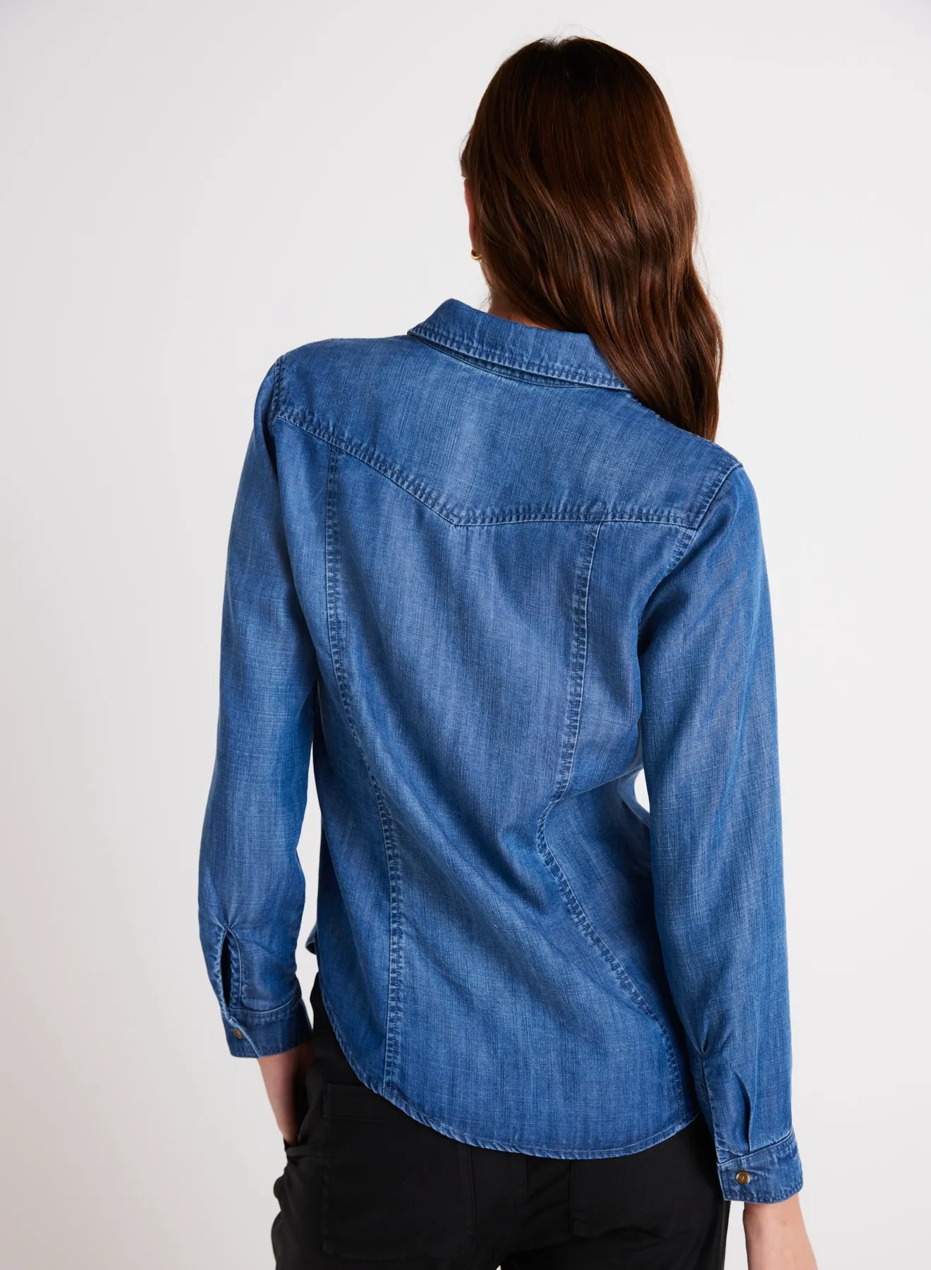 Long Sleeve Seamed Shirt - Moonlit Haze Wash