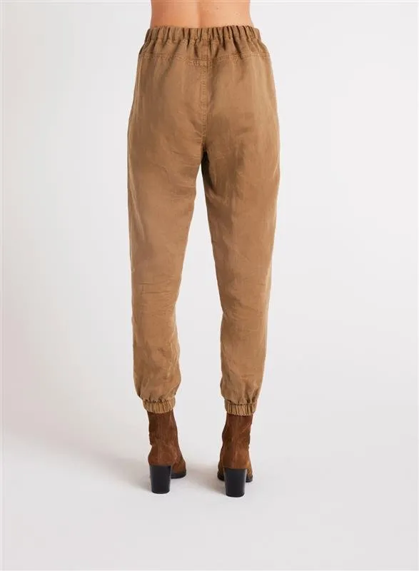 Luna Pleat Front Jogger - Topaz Brown