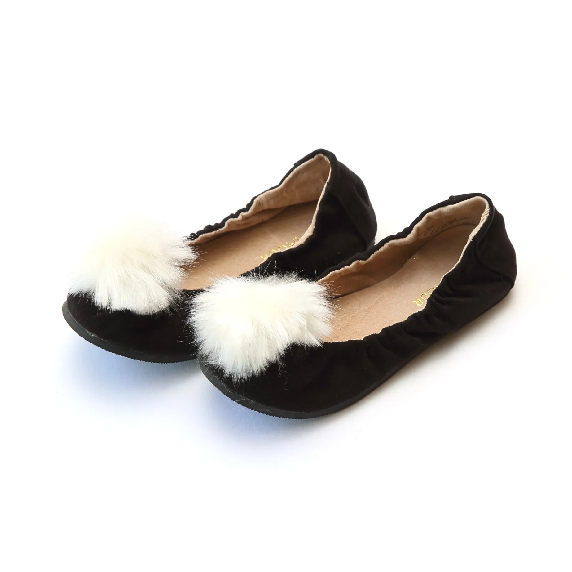 Madeline Pom Pom Leather Flat