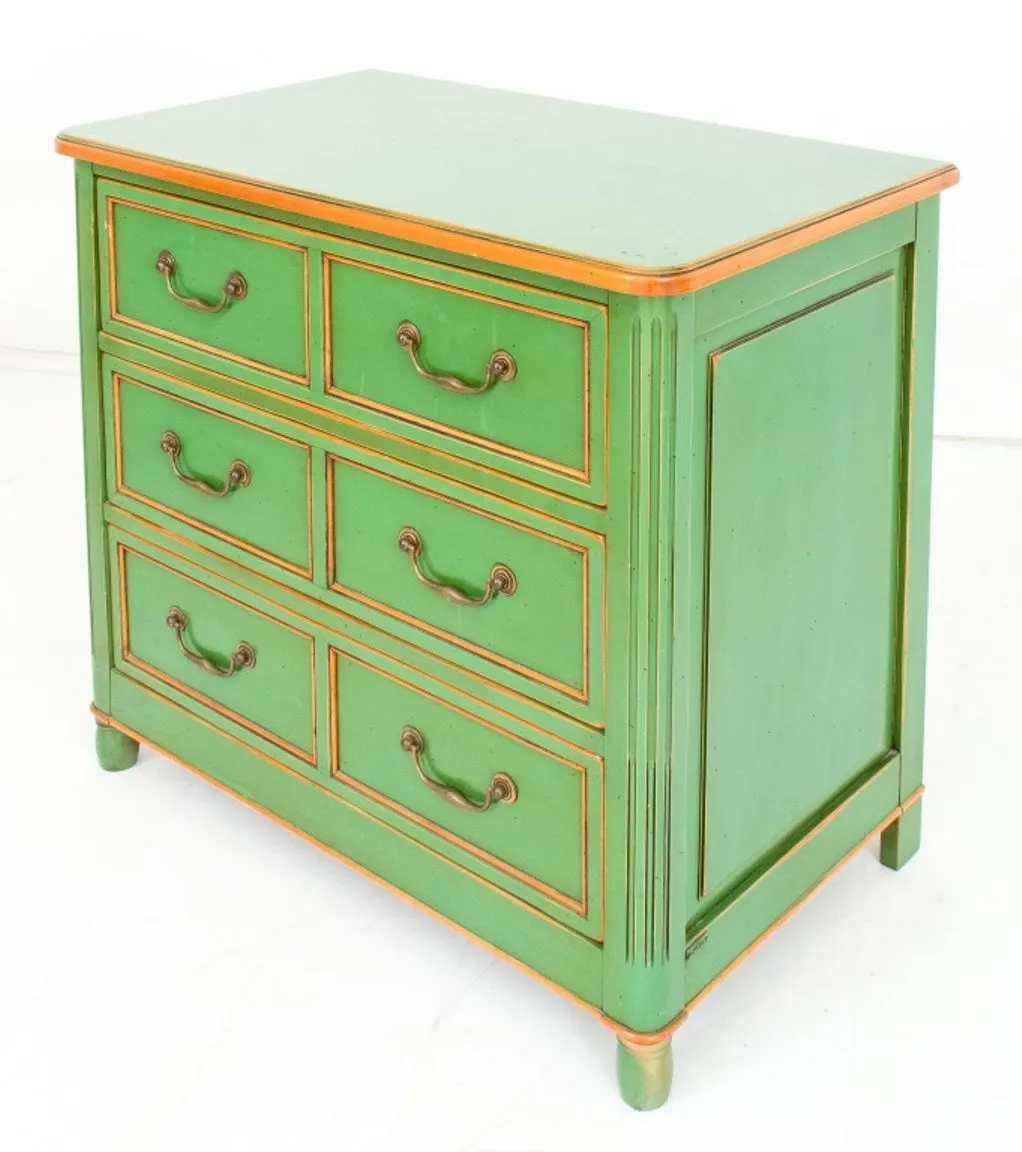 Maison Jansen Manner Green Lacquer and Gilt Chest