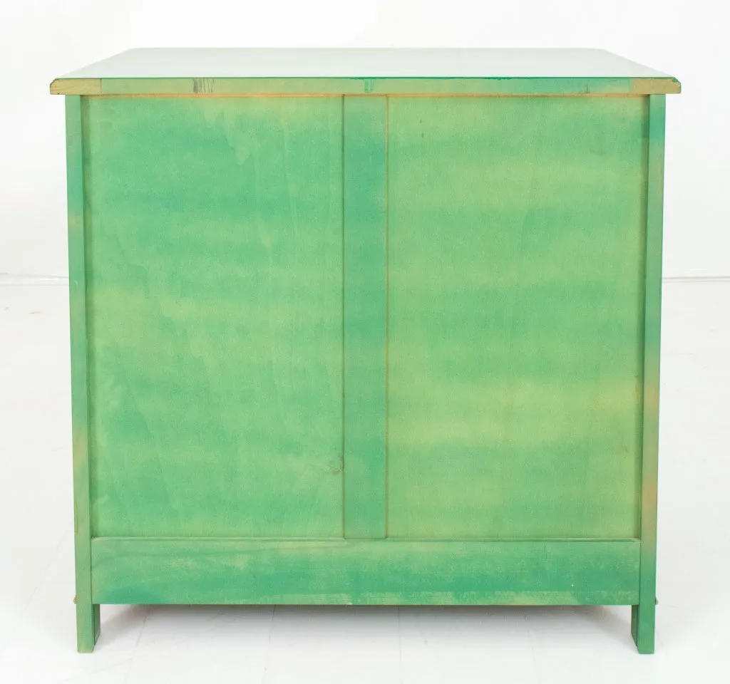 Maison Jansen Manner Green Lacquer and Gilt Chest