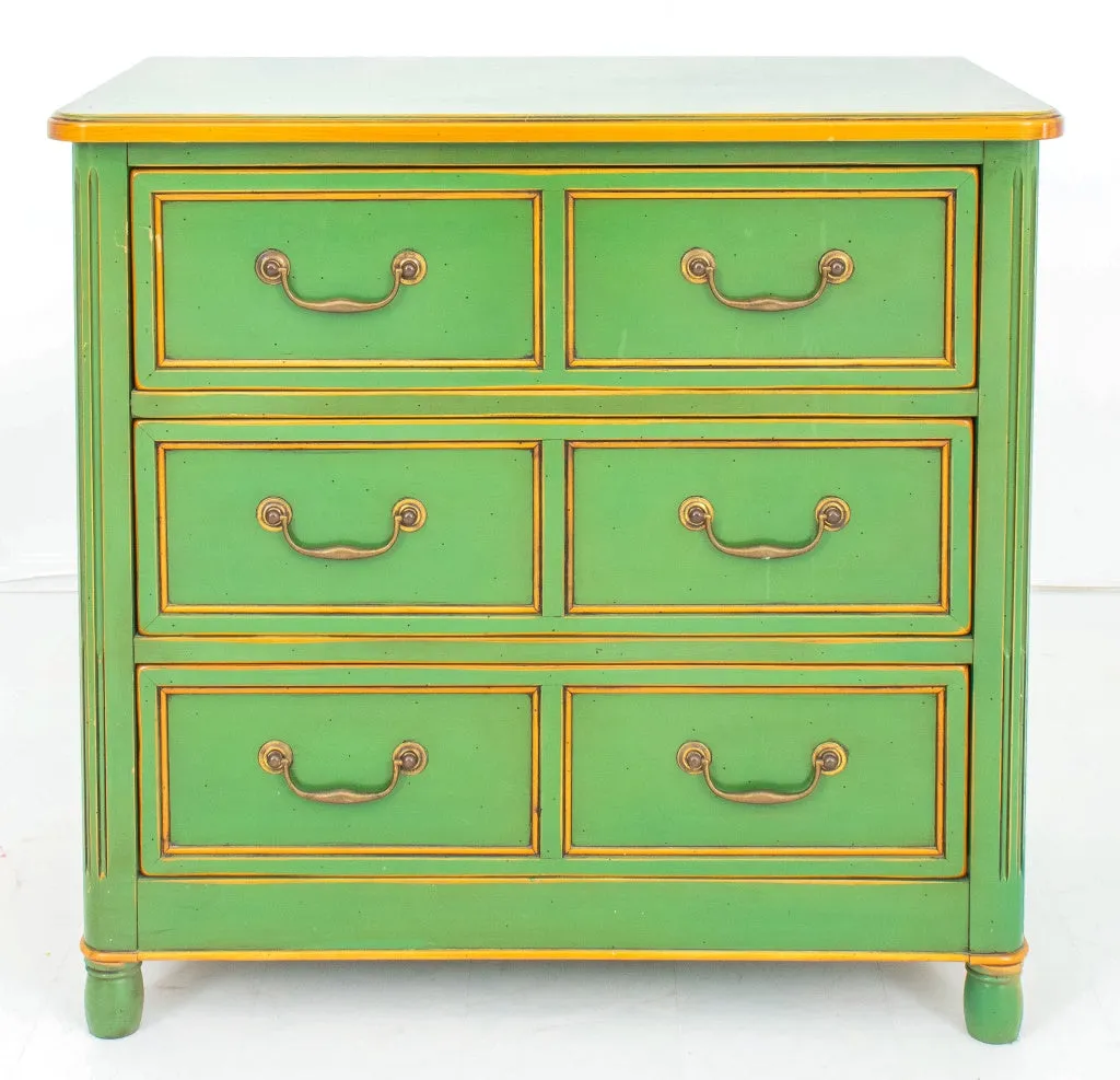 Maison Jansen Manner Green Lacquer and Gilt Chest