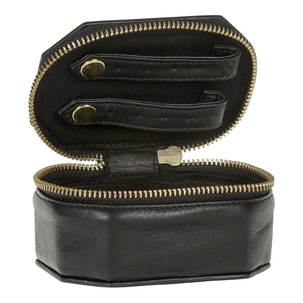 Medium jewellery box in leather / 13038 - Black (Nero)