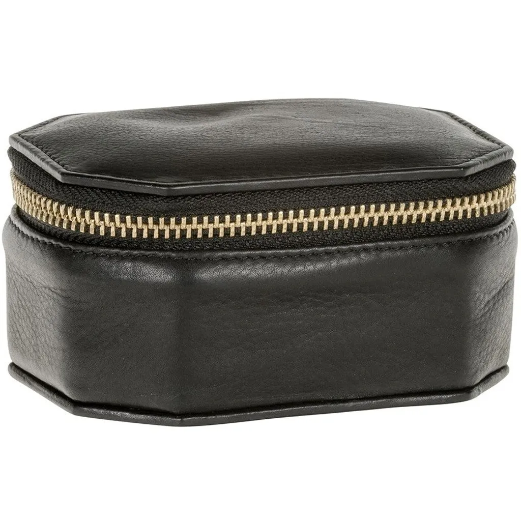 Medium jewellery box in leather / 13038 - Black (Nero)