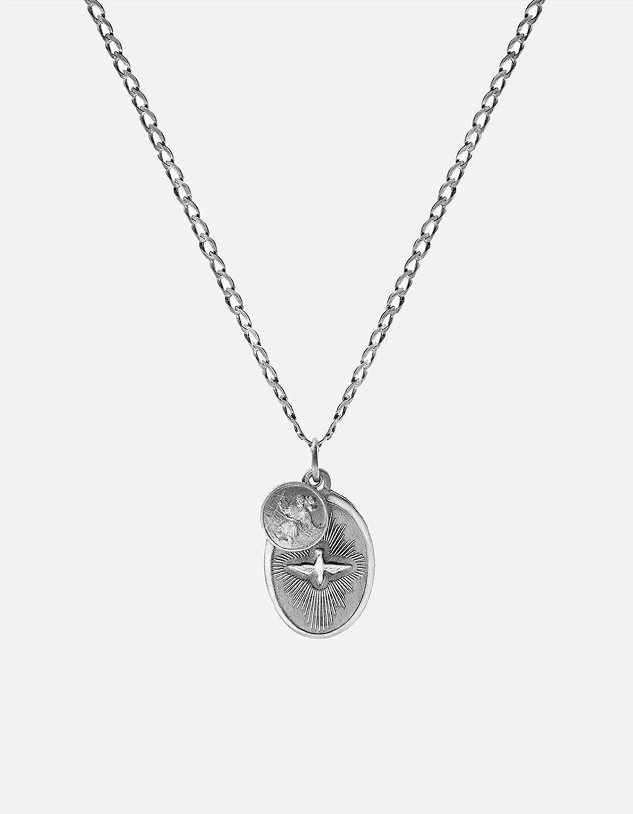 Miansai 24" Dove Grey Pendant Oxidized Sterling Silver Necklace