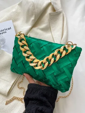 Minimalist Braided Design Square Bag