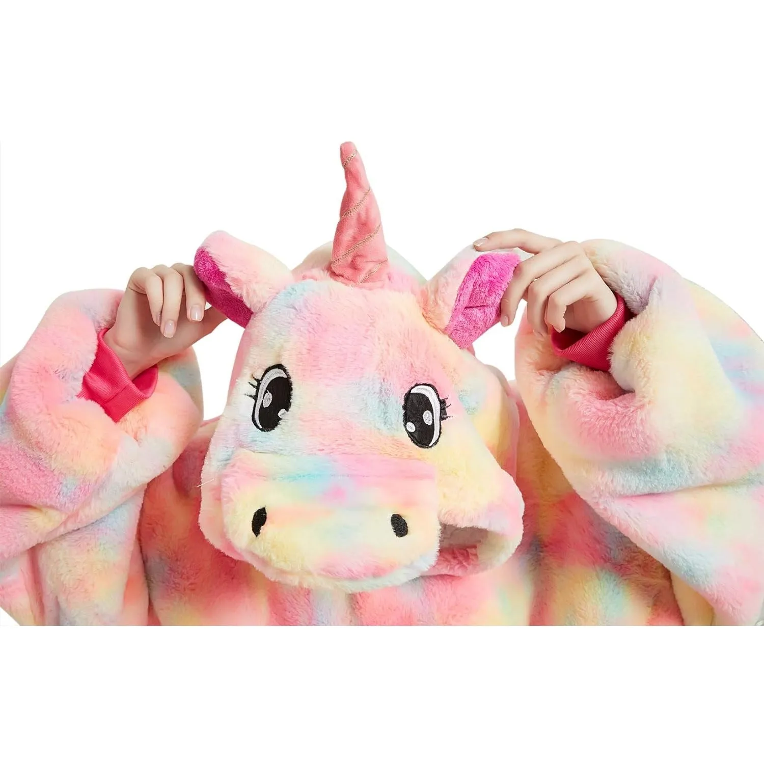 My Snuggy - Adult Pink Rainbow Unicorn Hoodie Blanket