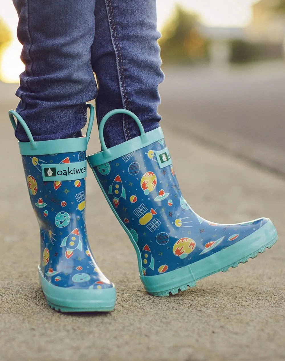 Outer Space Loop Handle Rubber Rain Boots