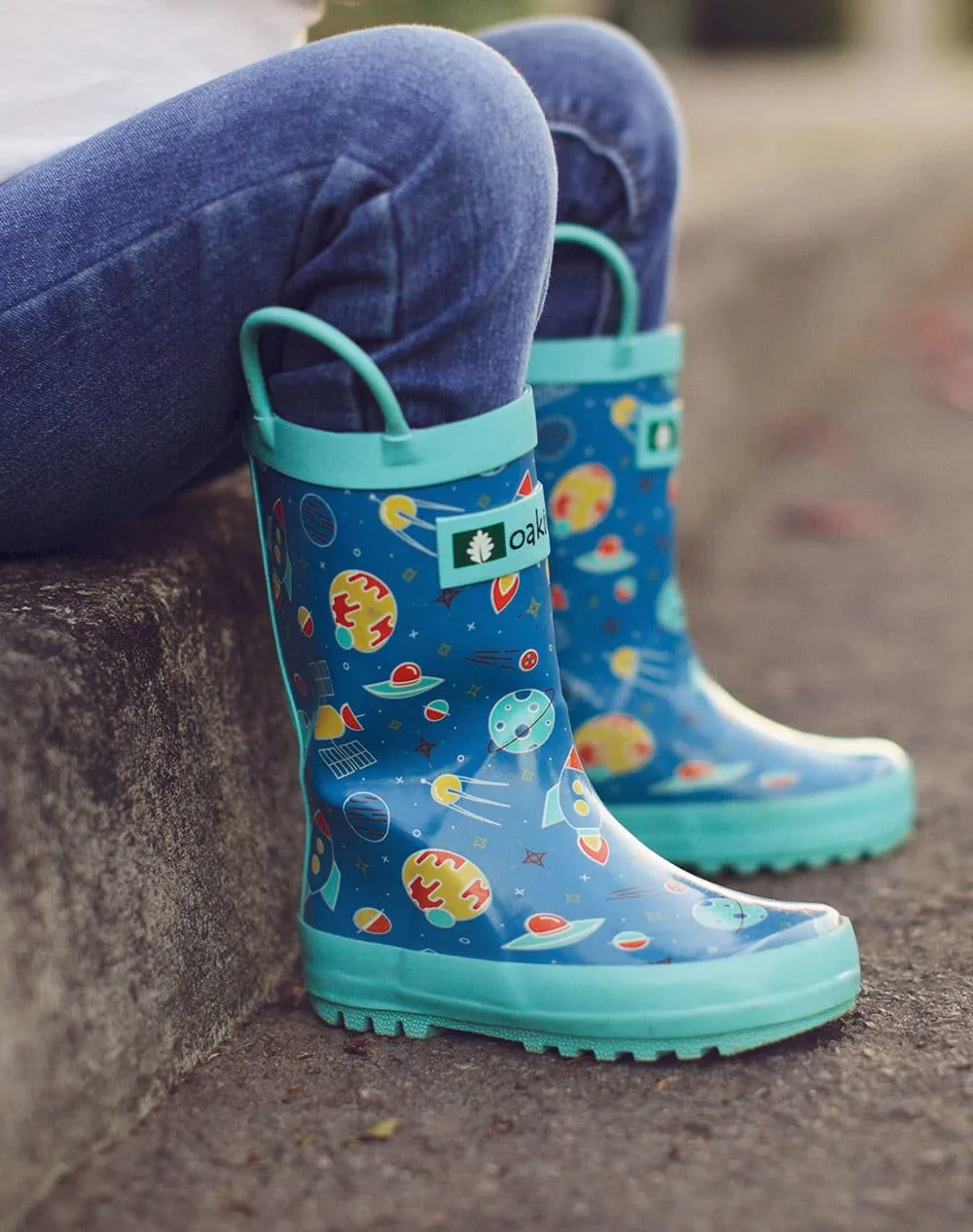 Outer Space Loop Handle Rubber Rain Boots