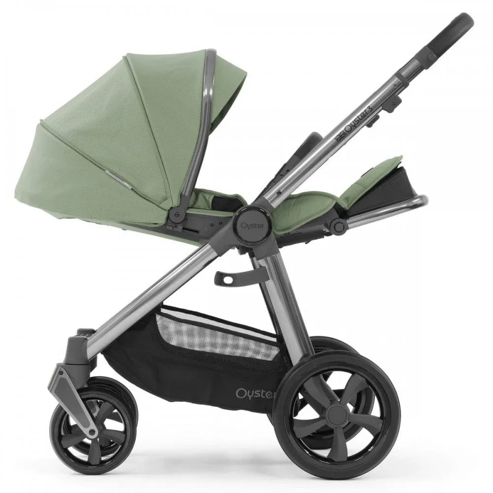 Oyster 3 Stroller & Carrycot - Gun Metal/Spearmint