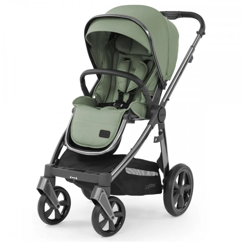 Oyster 3 Stroller & Carrycot - Gun Metal/Spearmint