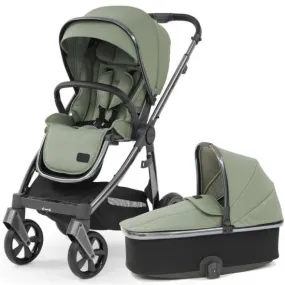 Oyster 3 Stroller & Carrycot - Gun Metal/Spearmint