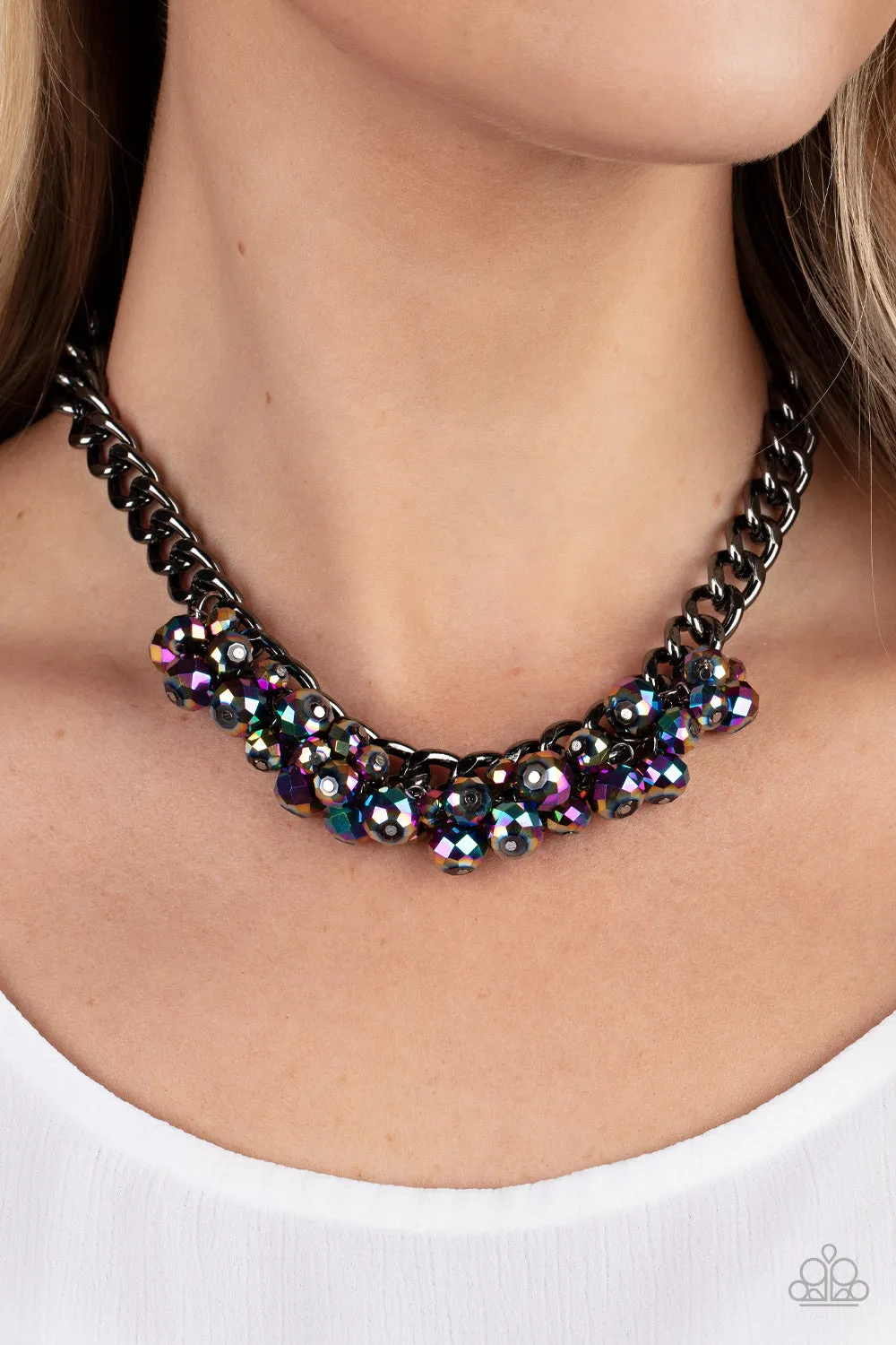 Paparazzi Galactic Knockout - Multi Oil Spill Necklace