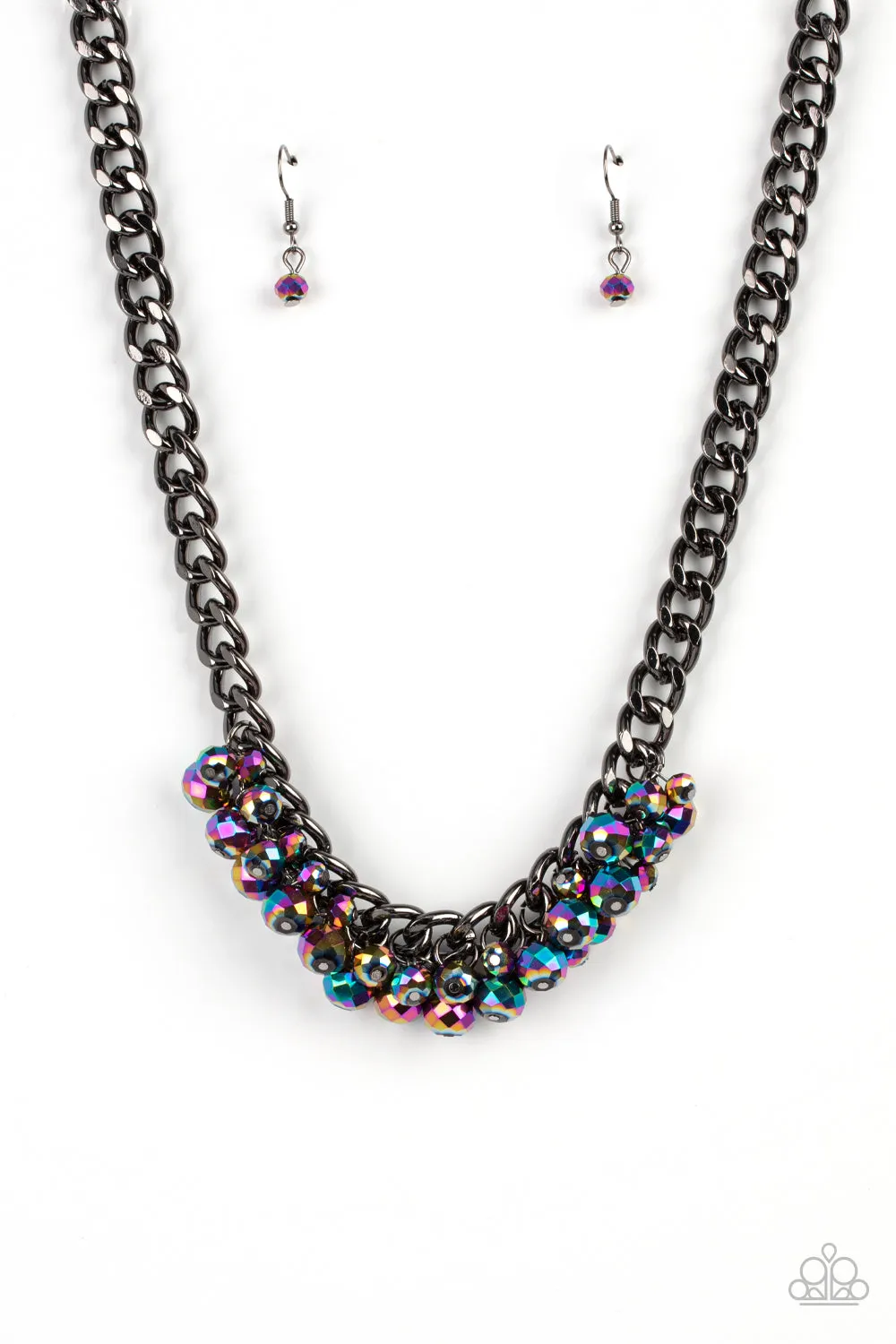 Paparazzi Galactic Knockout - Multi Oil Spill Necklace