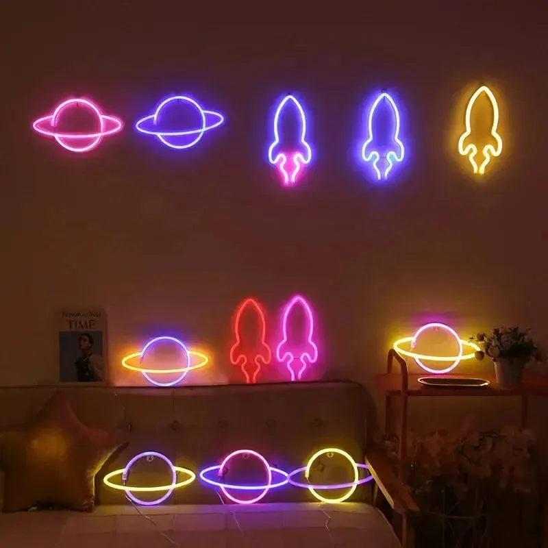 Planet LED Lights Neon Light Sign Bedroom Decor