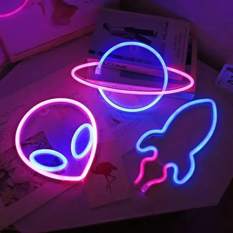 Planet LED Lights Neon Light Sign Bedroom Decor