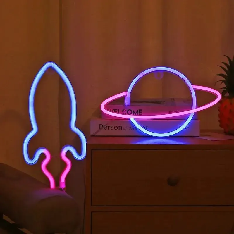 Planet LED Lights Neon Light Sign Bedroom Decor