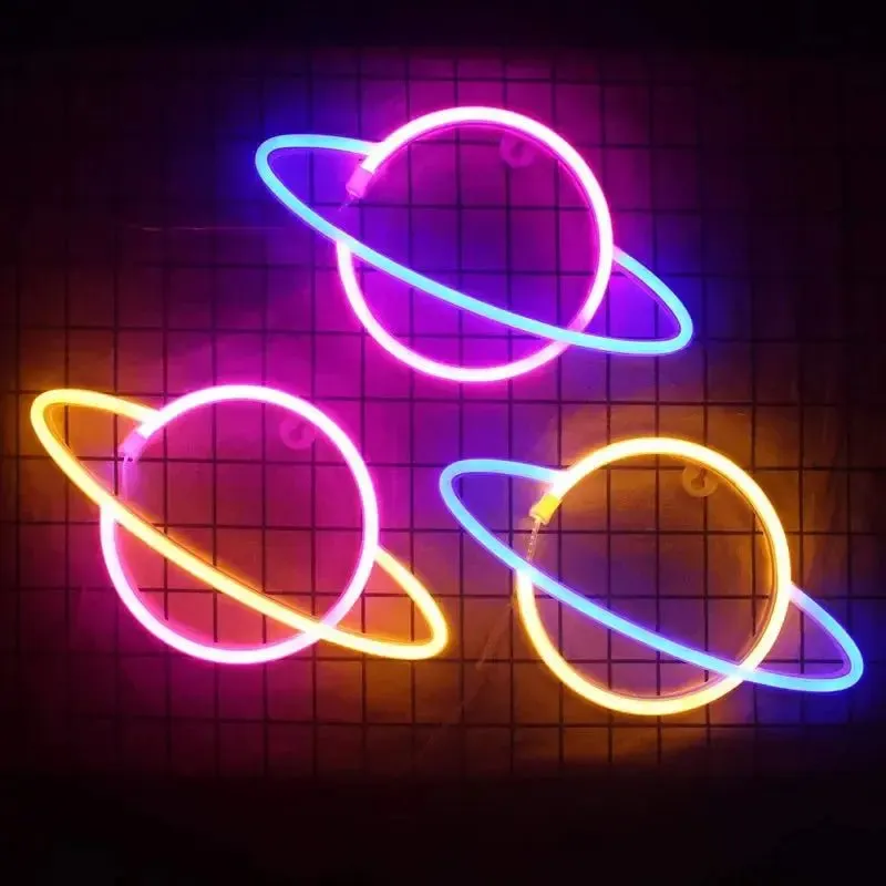 Planet LED Lights Neon Light Sign Bedroom Decor