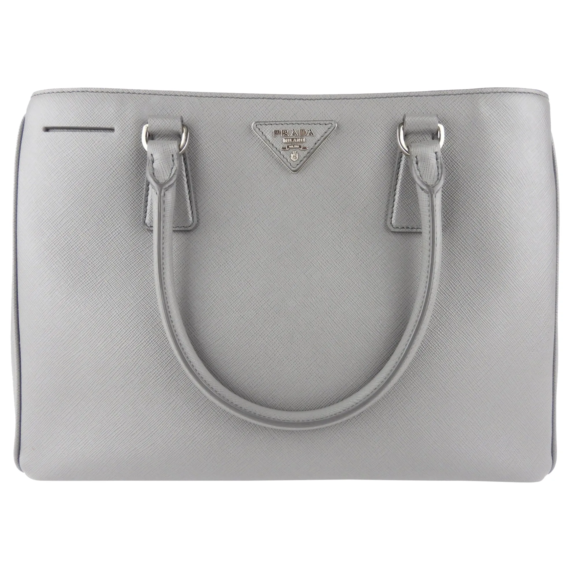 Prada Grey Saffiano Lux Two Way Garden Tote