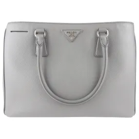 Prada Grey Saffiano Lux Two Way Garden Tote