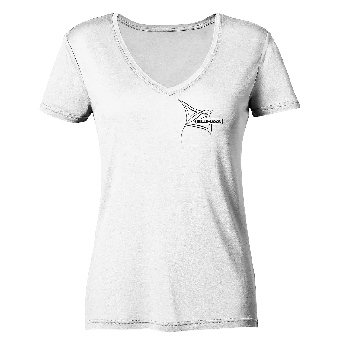 "Art Line Stingray" - Damen Premium Organic V-Neck Shirt