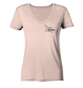 "Art Line Stingray" - Damen Premium Organic V-Neck Shirt