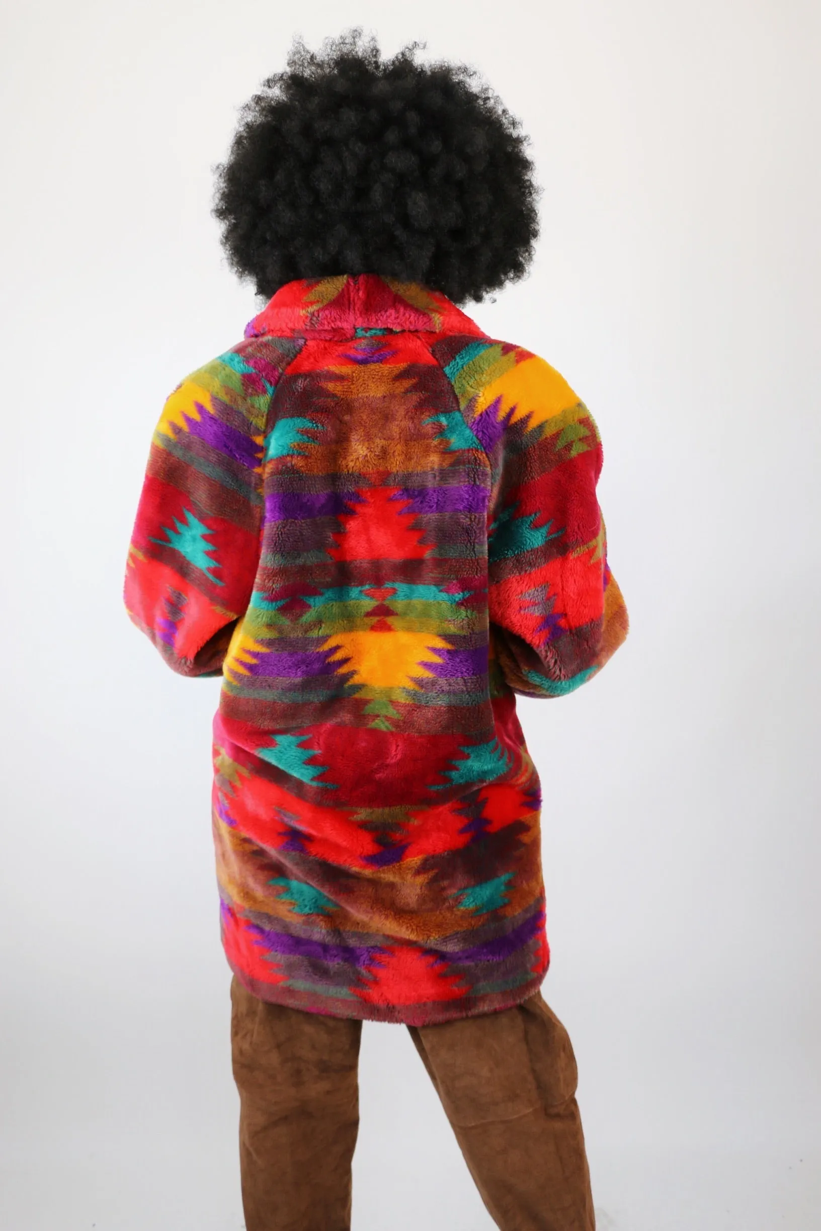 Royal Plush Vintage Aztec Faux Fur Coat