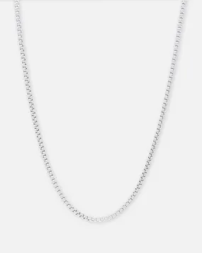 Saint Morta Square Pearl Chain White Gold