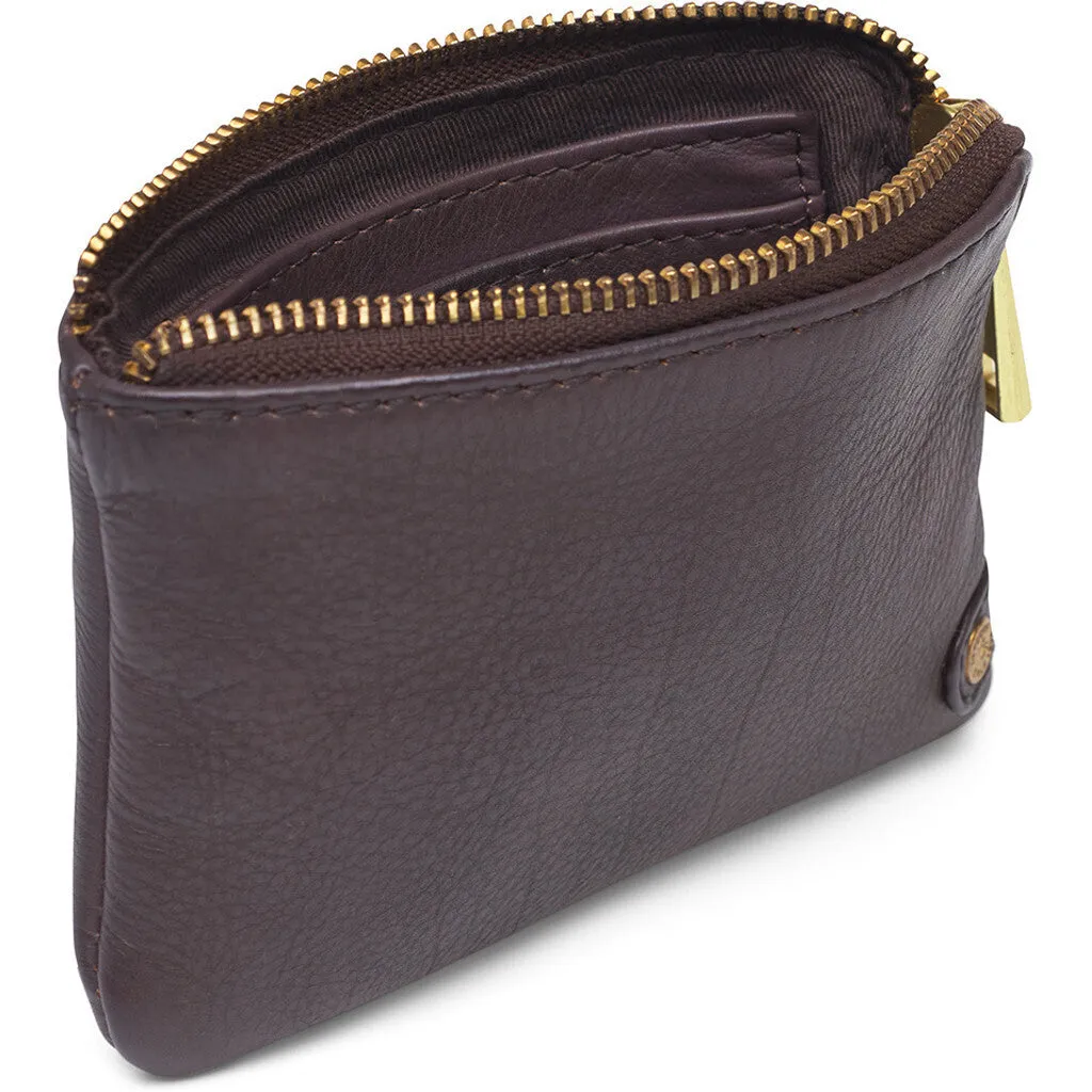 Small purse in soft leather / 12860 - Dark brown