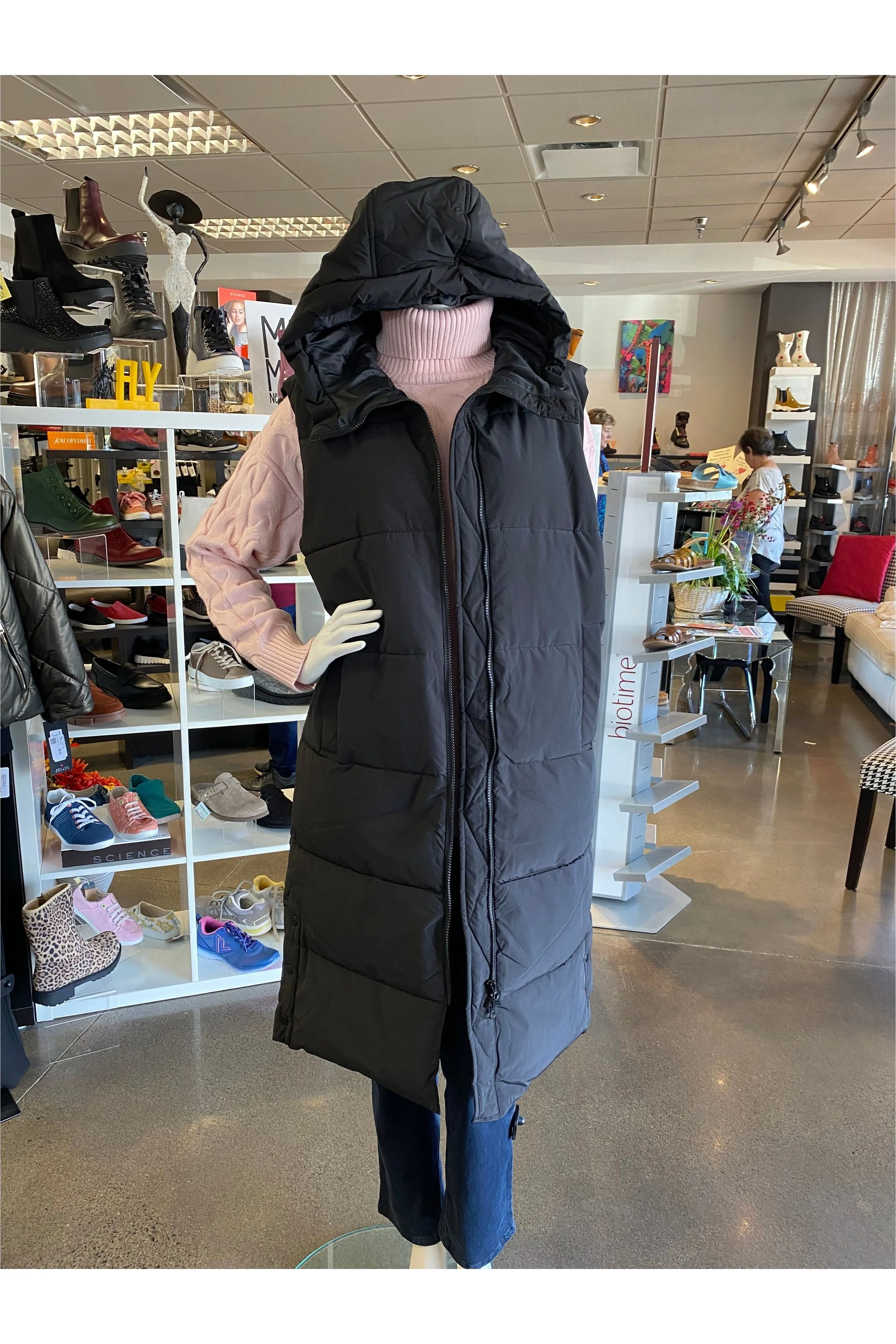 Spanner Long Puffer Vest with Hood - Style 422815