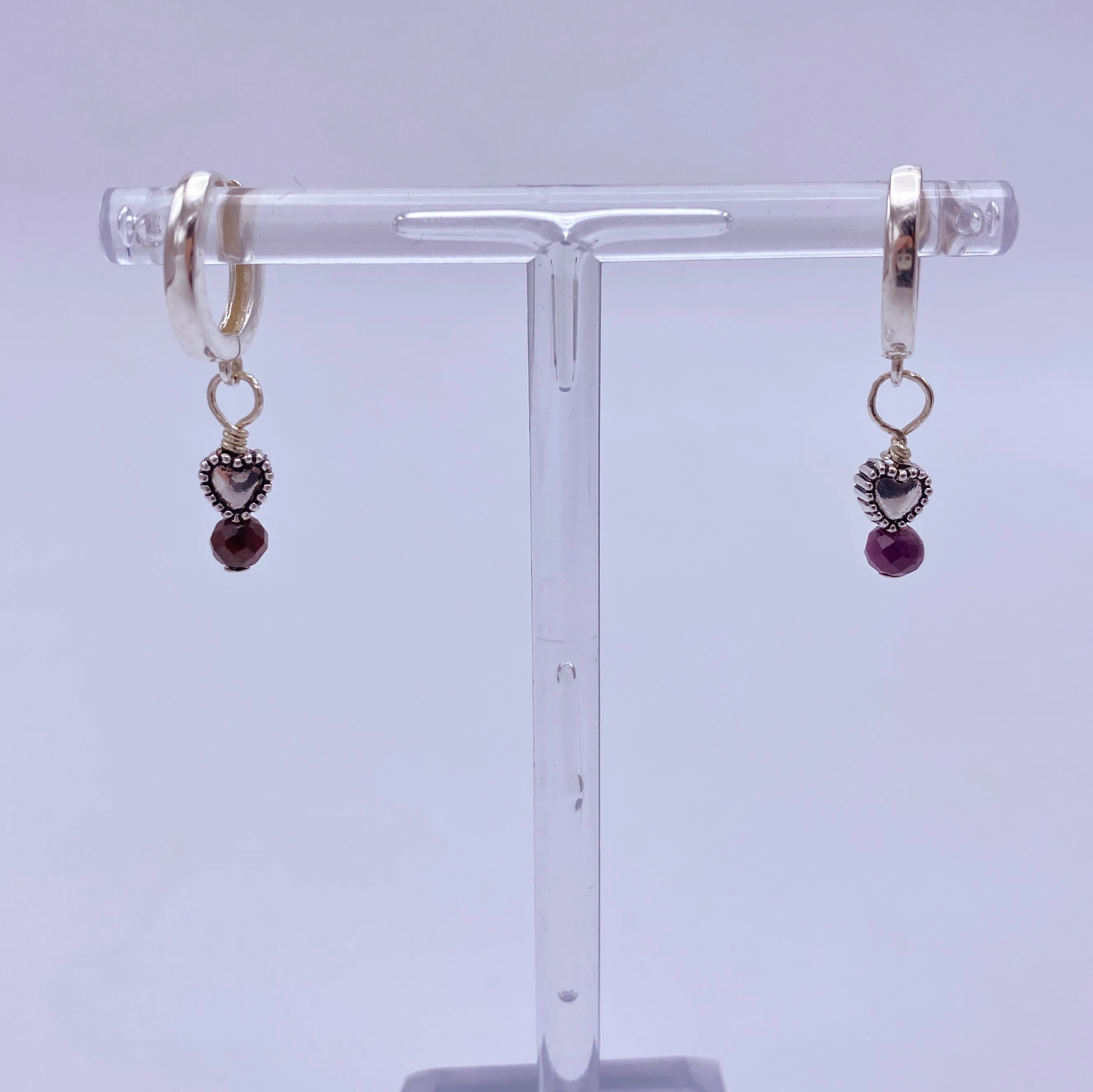 Sterling Silver genuine Ruby gemstone Earrings