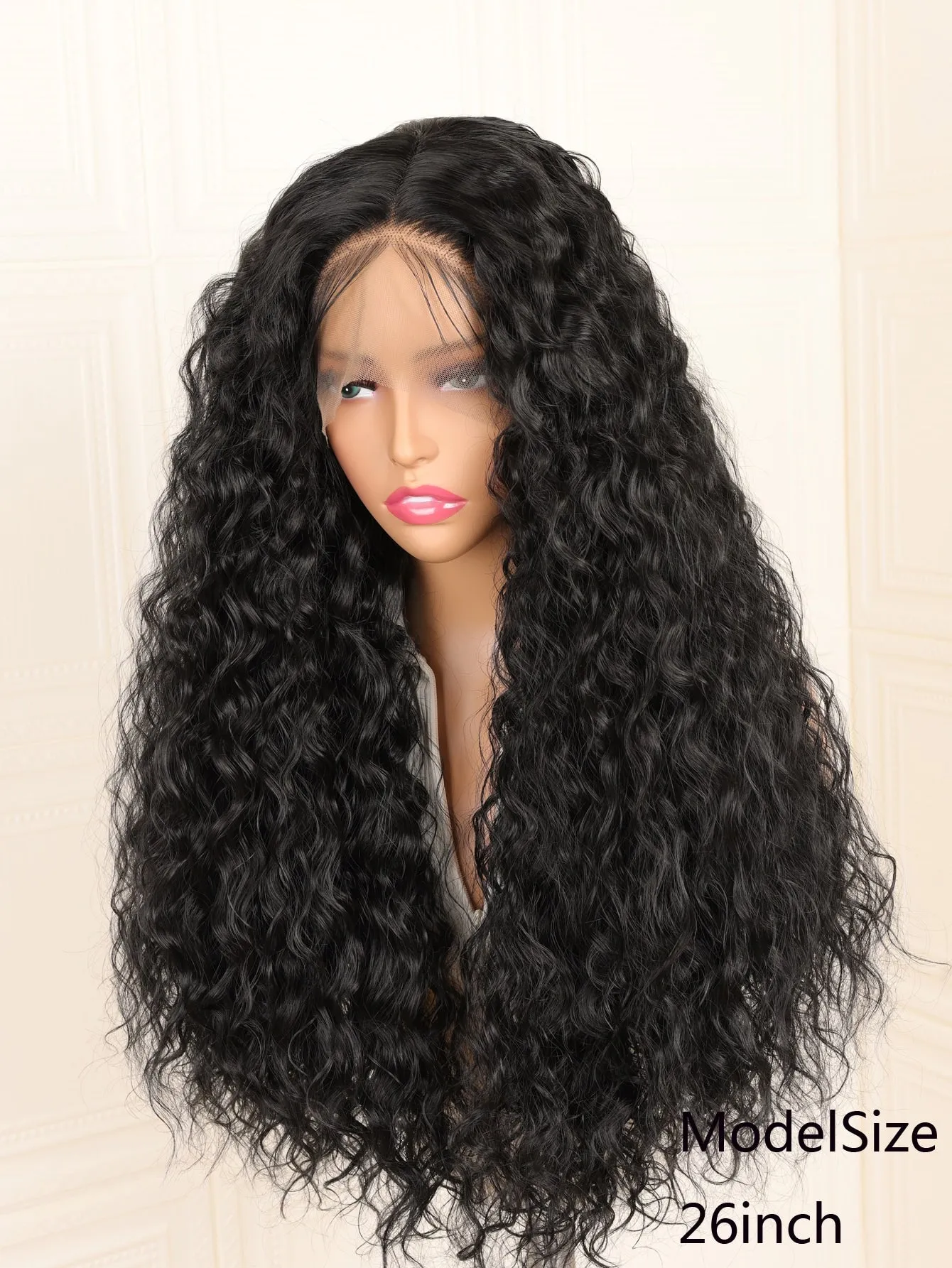 Synthetic 180% Density Pre Plucked Kinky Lace Front Wig