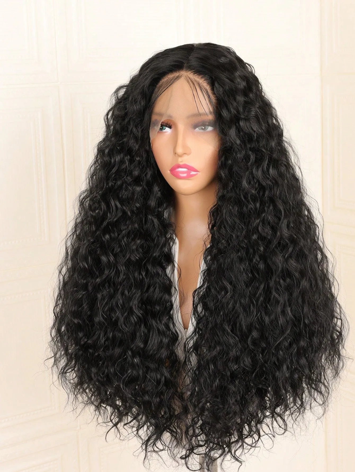 Synthetic 180% Density Pre Plucked Kinky Lace Front Wig