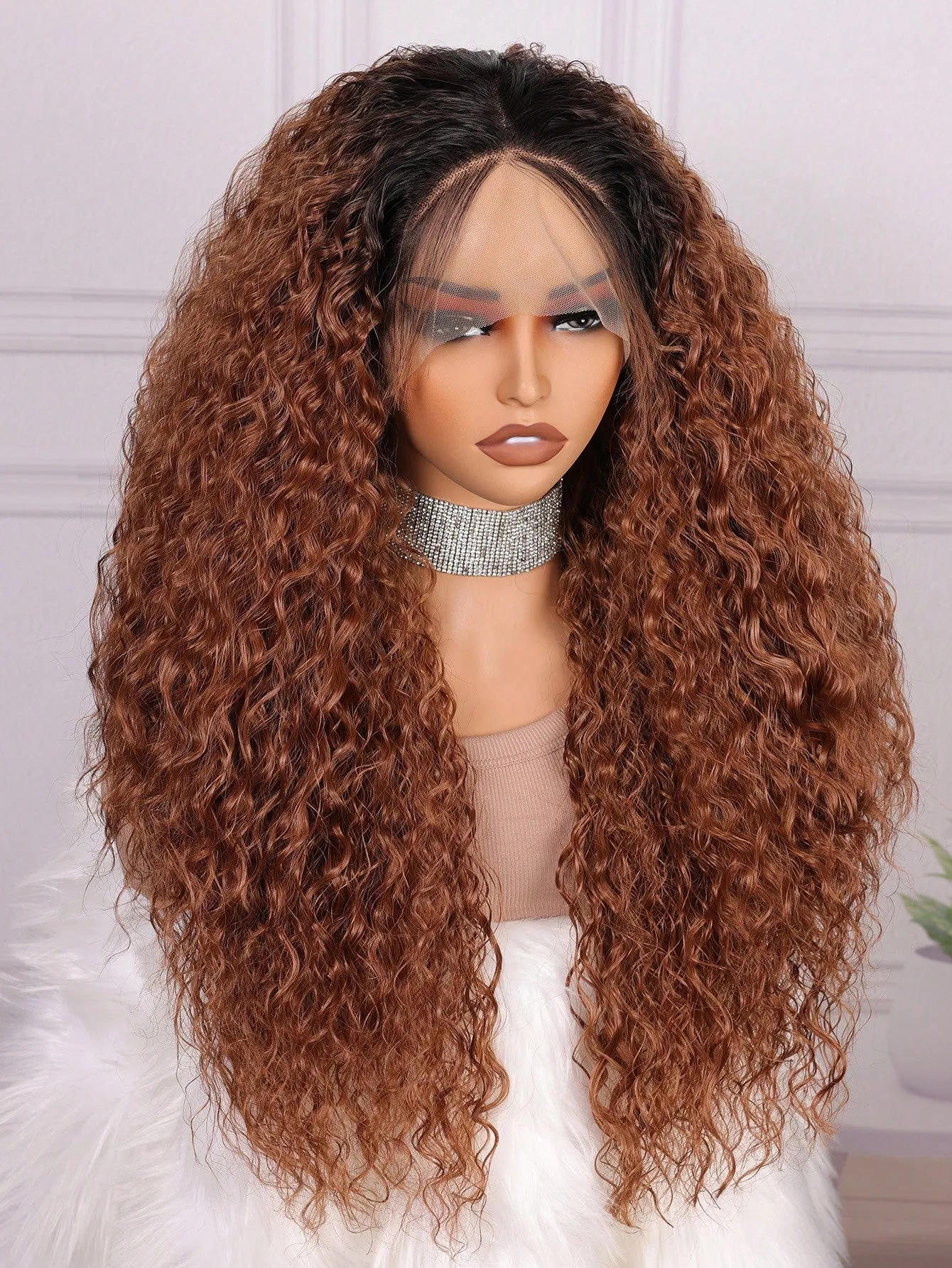 Synthetic 180% Density Pre Plucked Kinky Lace Front Wig