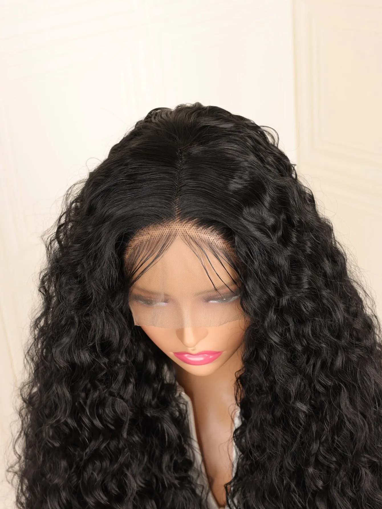 Synthetic 180% Density Pre Plucked Kinky Lace Front Wig