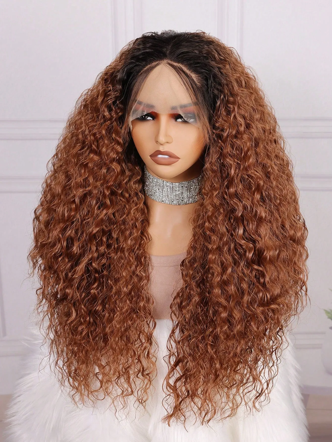 Synthetic 180% Density Pre Plucked Kinky Lace Front Wig