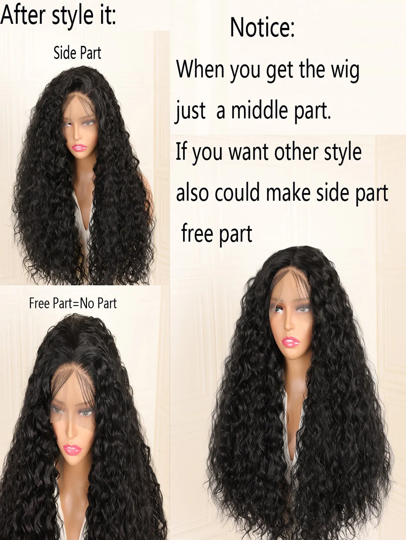 Synthetic 180% Density Pre Plucked Kinky Lace Front Wig